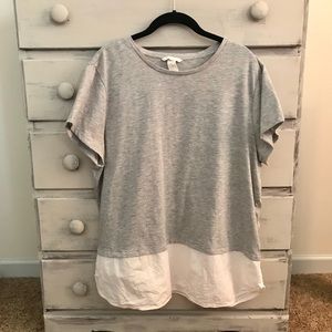H&M gray and white casual shirt